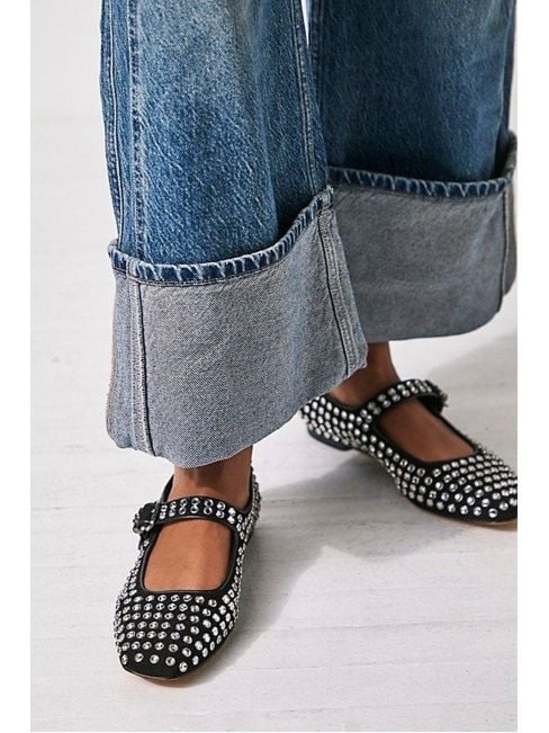 Sam Edelman Shoes - Sam Edelman Black Mary Jane Flats with Silver Studs